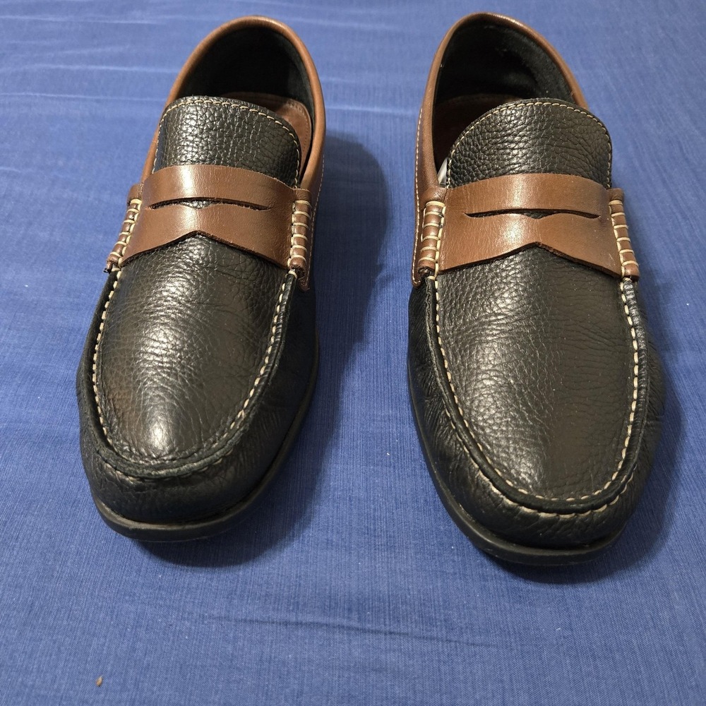 Florsheim Shoes Mens Size 11 Black Leather Slip On Square Toe Dress Oxford